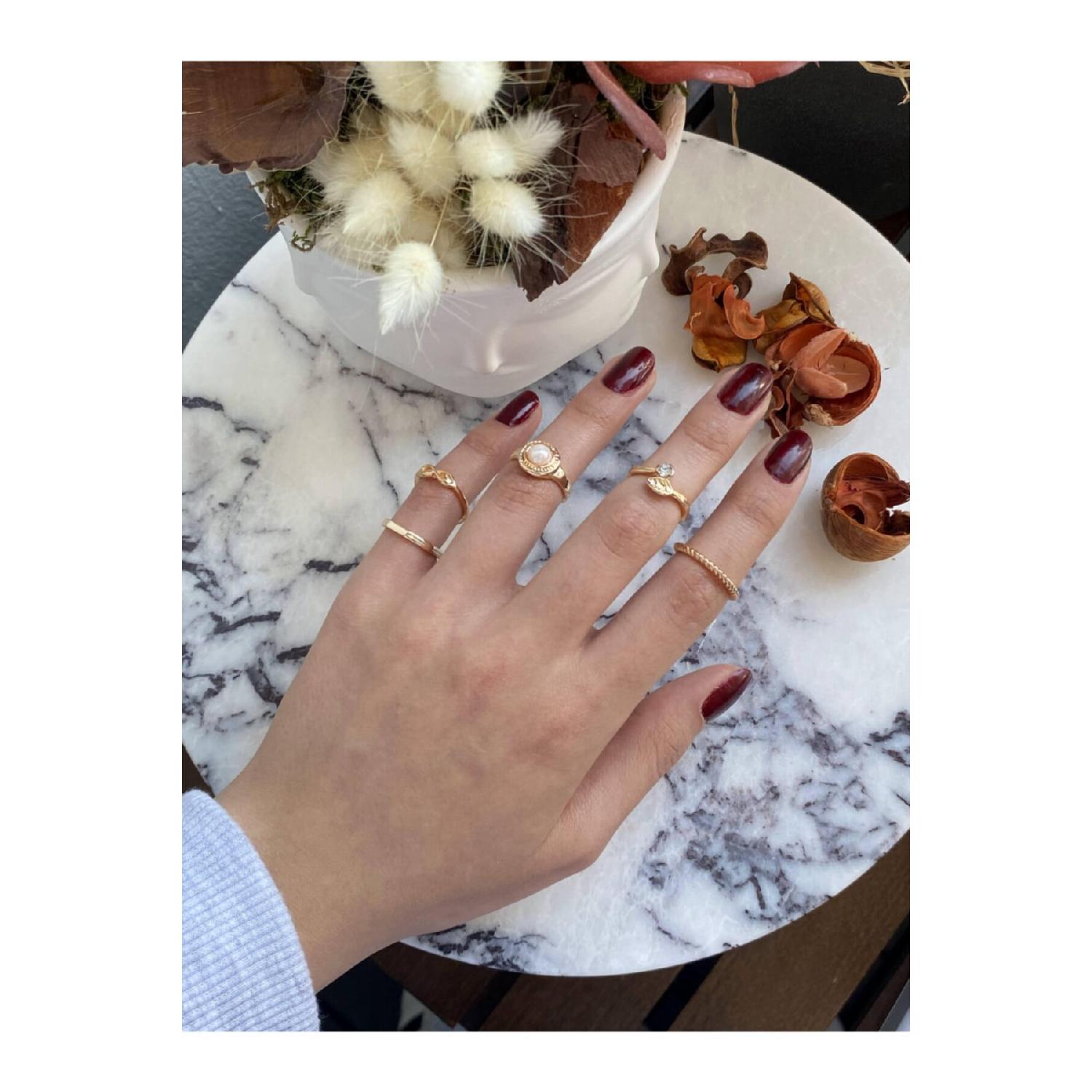 

Женское шарнирное кольцо из 5 предметов со счетом-фактурой, цвет не выцветает