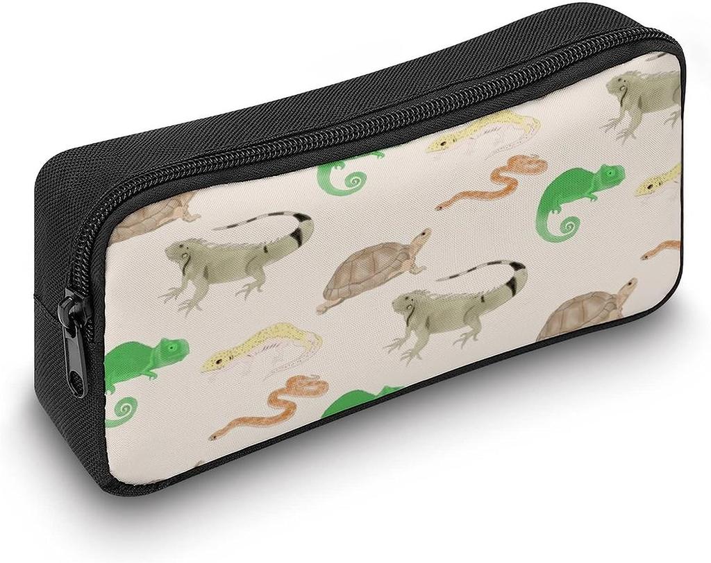 Lizard, Turtle, Leopard, Gecko, Reptile Pencil Case, Large Capacity, Multifunctional, Stylish Pen Pouch, Simple Tool Pencil Case for Boys, Girls, and