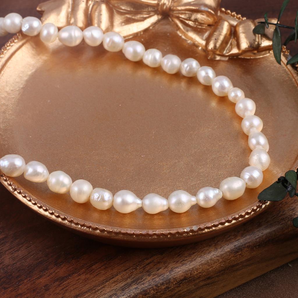 1String, Fashion Women's Natural Freshwater Pearls, 6-7 Mm, Nuclear Baroque Pearl Beads for DIY Necklaces, Bracelets Accessories, Jewelry Making 36cm