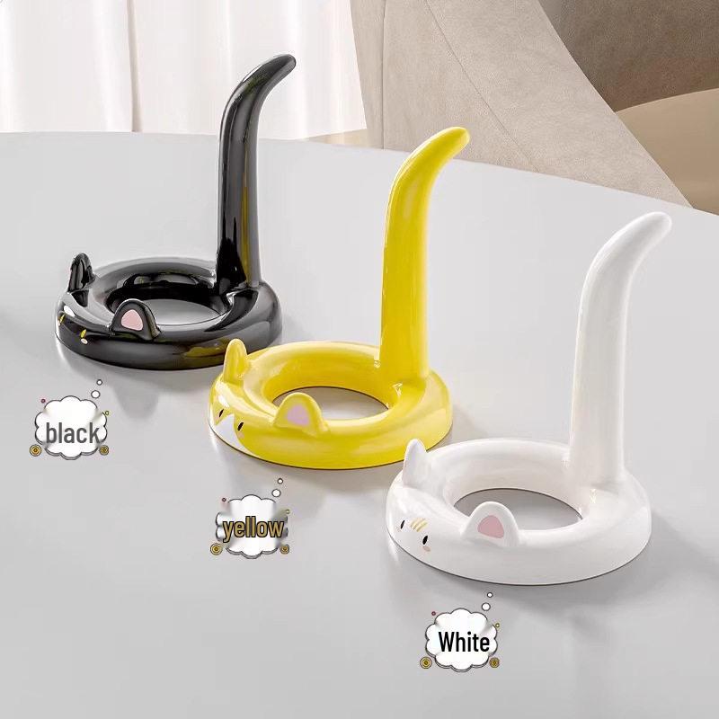 

Cartoon Cat Desktop Phone & Tablet Holder - Cute Creative Cat Tail Design