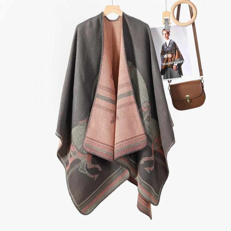2026 Winter Scarf Cloak Faux Cashmere Warm Versatile Shawl Women Travel Photo Shoot