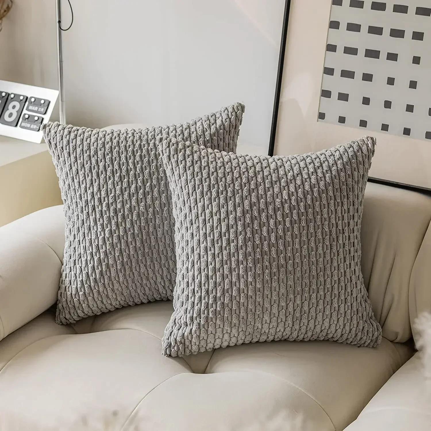 30/40/45/50/55cm Effen Kleur Grote Ribcorduroy Decoratieve Kussensloop Kussenhoes Zacht Plaid Kussensloop Bank Sofa Bed 30x50cm