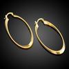 14K Gold Plated Oval Hoop Drop Earrings for Women Wedding Elegant Jewelry Gifts