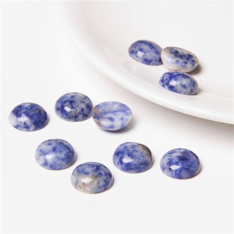 4-14MM 10pcs/lot Round Natural Stone Cabochon Beads Loose Gem Cabochon DIY Ring Pendants Necklace Accessories Needlework