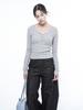 Chaenseseunoi Slim Fit Open Neck Long Sleeve Grey/W251Tp08Gr