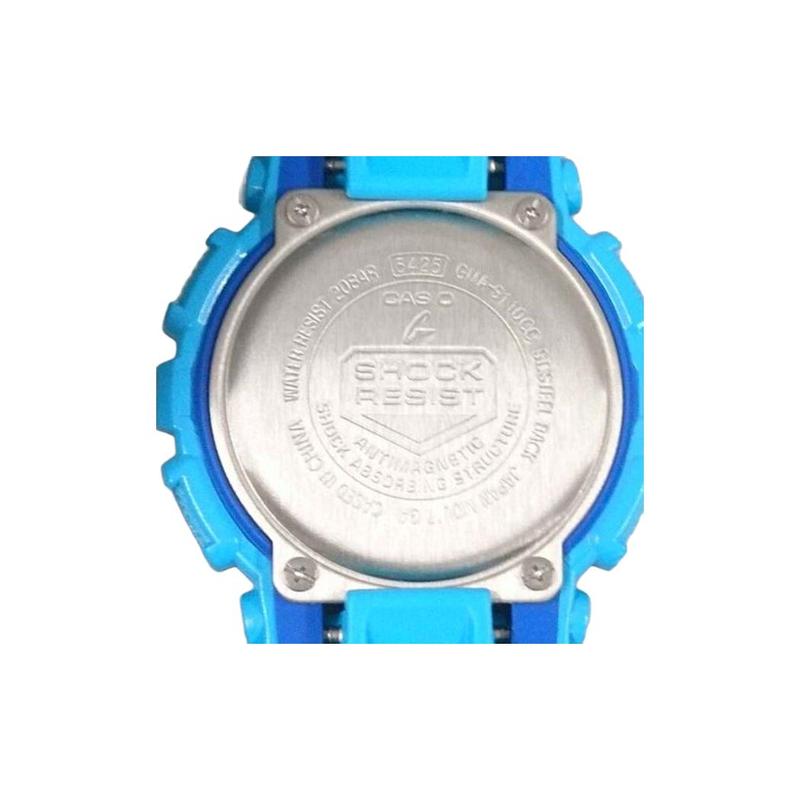 Casio LCD/Pointer Dual Display Series Retro Blue Large Dial Shockproof and Antimagnetic Alarm World Time Illuminated Countdown Quartz GMA-S110CC-2