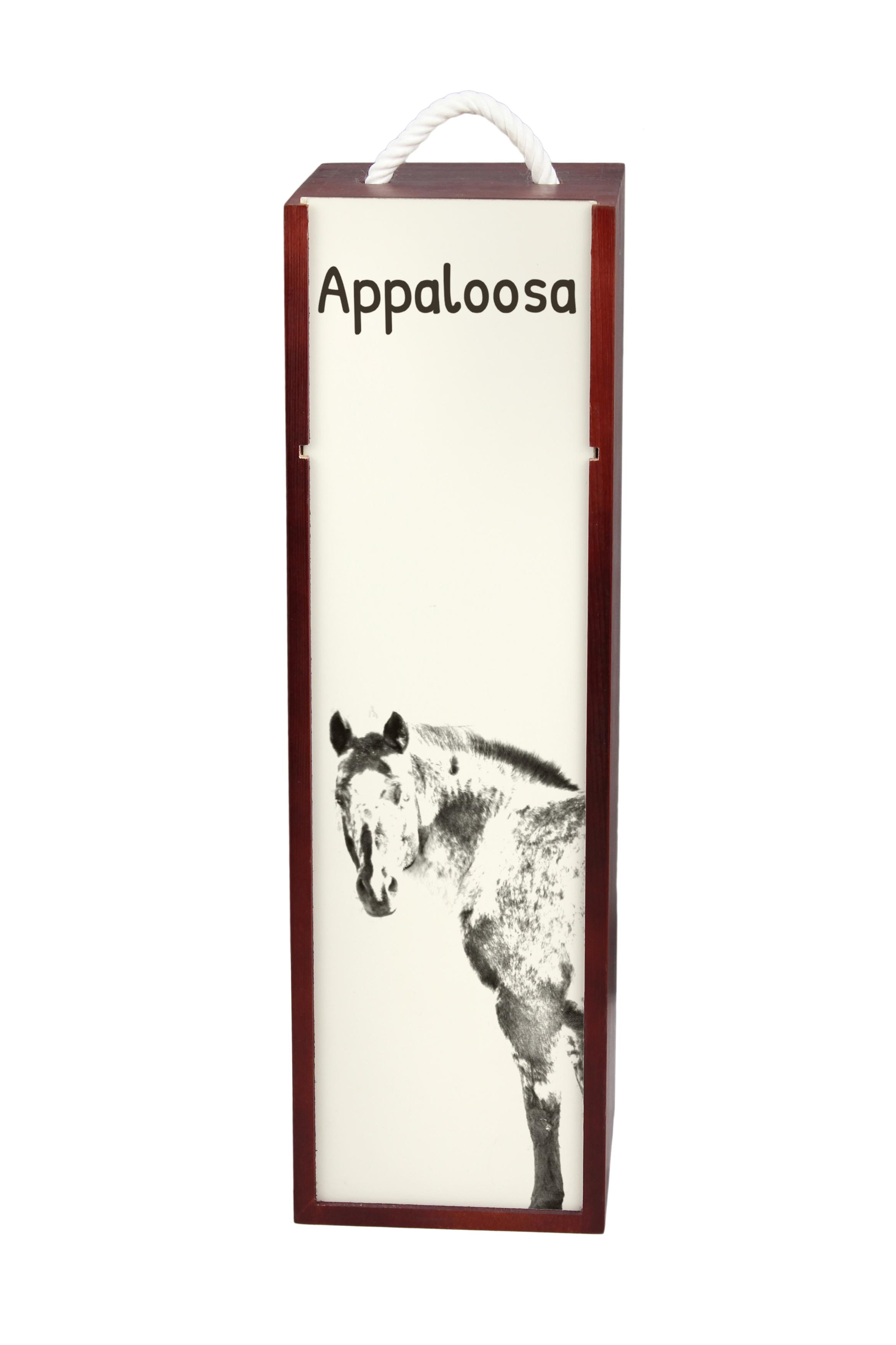 

Appaloosa - wine box with a horse, alcohol box with graphics, personalized gift box from the Art-Dog brand коричневий