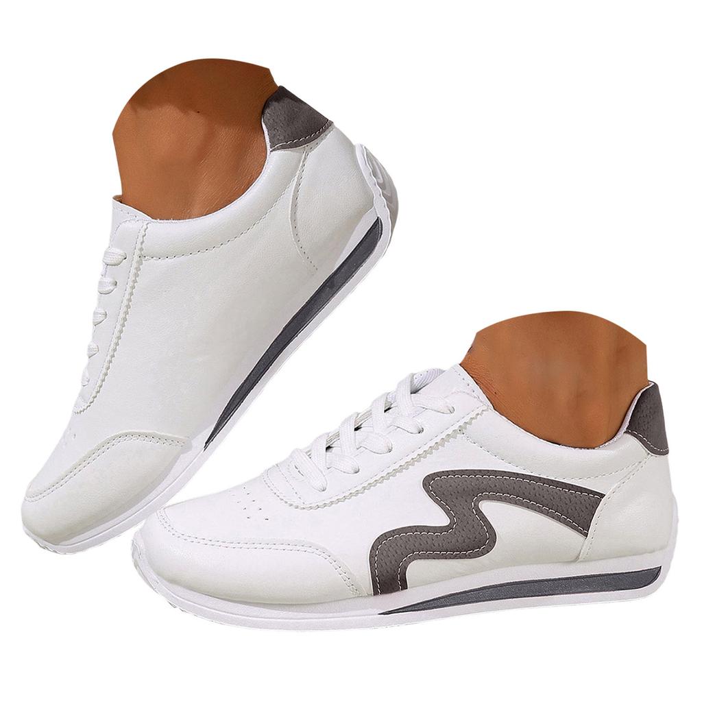 Arbeitsdamen Max Dämpfung Breite Sneaker Übergröße Color Block Damen Studenten Schnürsenkel Laufschuhe TêNis Feminino