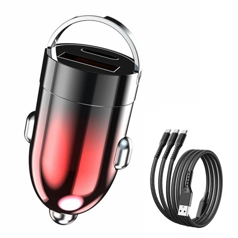 

G20JB M100W+PD 20W Car Charger Phone Charger Adapter+3-In-1 100W Charging Cable for 12-24V Car