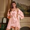 Women’s Summer Satin Camisole & Robe Two-Piece Sleepwear Set – Sexy Loungewear