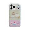 Sweet Cartoon Bear Patchwork Phone Case for iPhone 17, 16 Pro Max, 15, 14