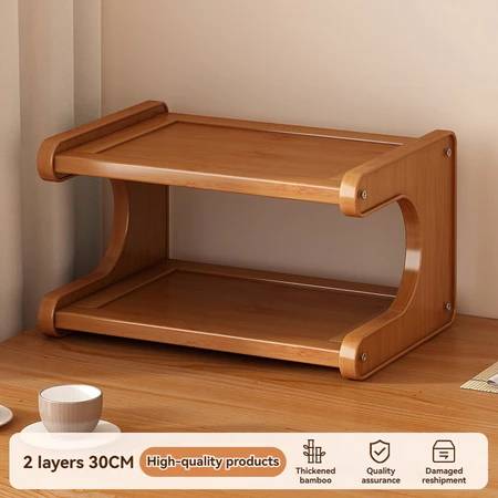 

2/3-tier Bamboo Desktop Water Cup Holder/storage Rack/organizer/wooden Desktop Storage Rack