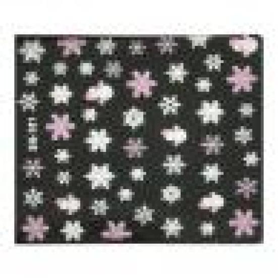 

Модные рождественские снежинки, снеговик, 3D наклейка для дизайна ногтей, наклейка для девочек, аксессуар для ногтей розовый