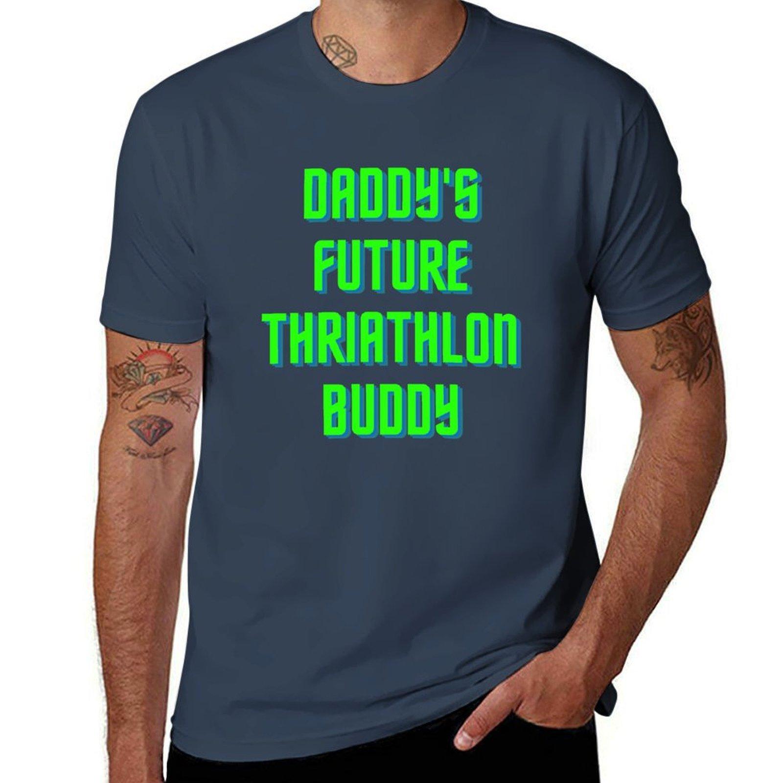Daddys Future Triathlon Buddy Tshirt Vintage Print Crew Neck Tee S