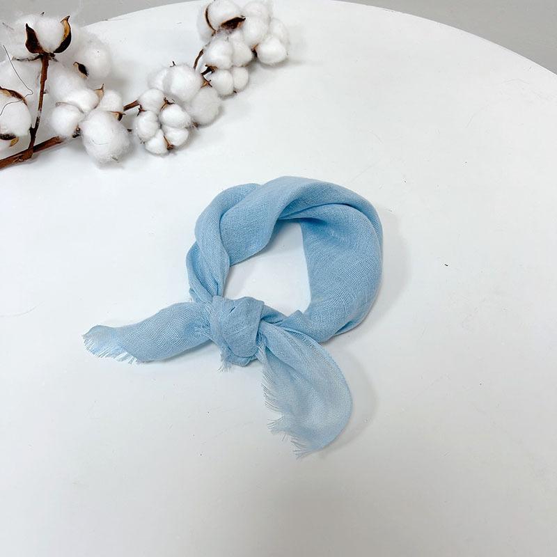 Retro Small Plaid Linen Square Scarf Literary And Versatile Women'S Summer Neck Protection Small Silk Scarf Scarf Accessories