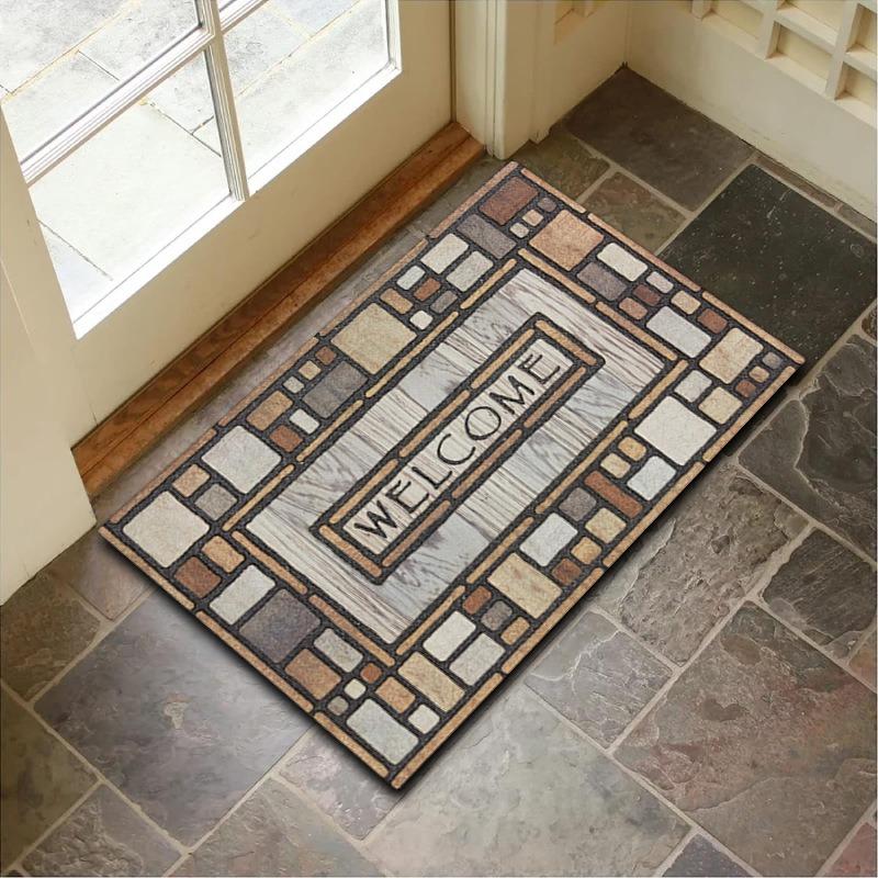 Hot Sell Patterned Tile Series Floor Mat - Minimalist Decorative Rug for Entrance Kitchen Bathroom Contemporary Home Decoration
