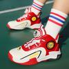 Brand Kids Basketball Shoes Rotary Buckle Design Boys Sneakers High Top Non-slip Leather Children Sports Shoes tênis de basquete