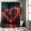 3D Neon Heart Shower Curtain | Modern and Stylish Bathroom Decor