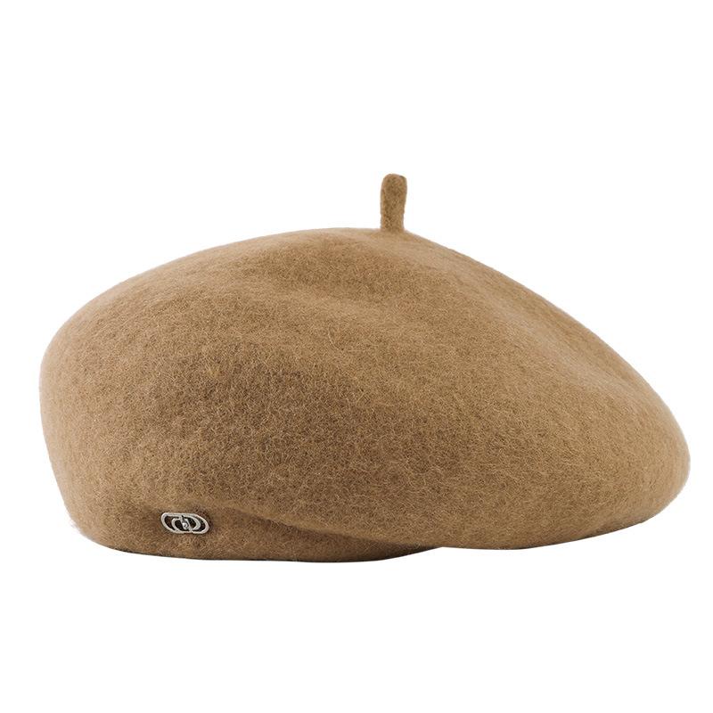 Australian Wool Beret British Retro Female Autumn and Winter Painter Hat Showing Face Small and Warm Fashion Hat