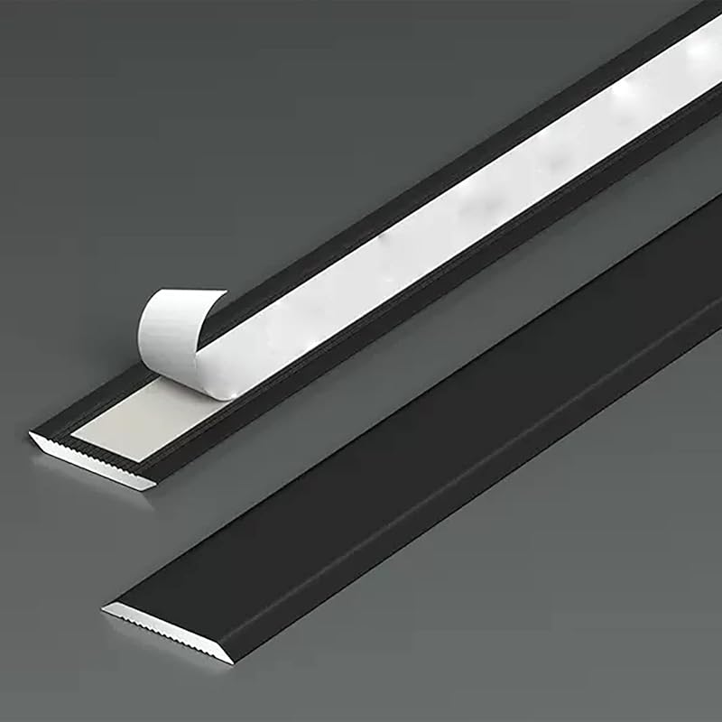 Floor Transition Strip Door Kitchen Bedroom, Door Edge Trim Strip for Tile/Carpet/Vinyl Flooring,Laminate Flooring Transition Strips,Self Adhesive