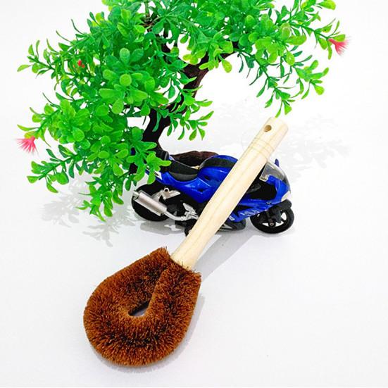 Hushållskök Naturlig Kokospalm Gryt- och Skålrengöringsborste med Trähantag