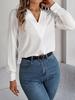 Elegante Blusa da Donna da Ufficio Business a Strati con Scollo a V Maniche Lunghe Camicie Eleganti Top da Lavoro