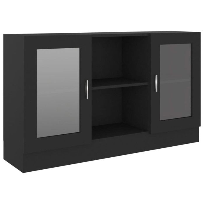 VidaXL Armoire à vitrine Noir 120x30,5x70 cm Bois d'ingénierie 802787
