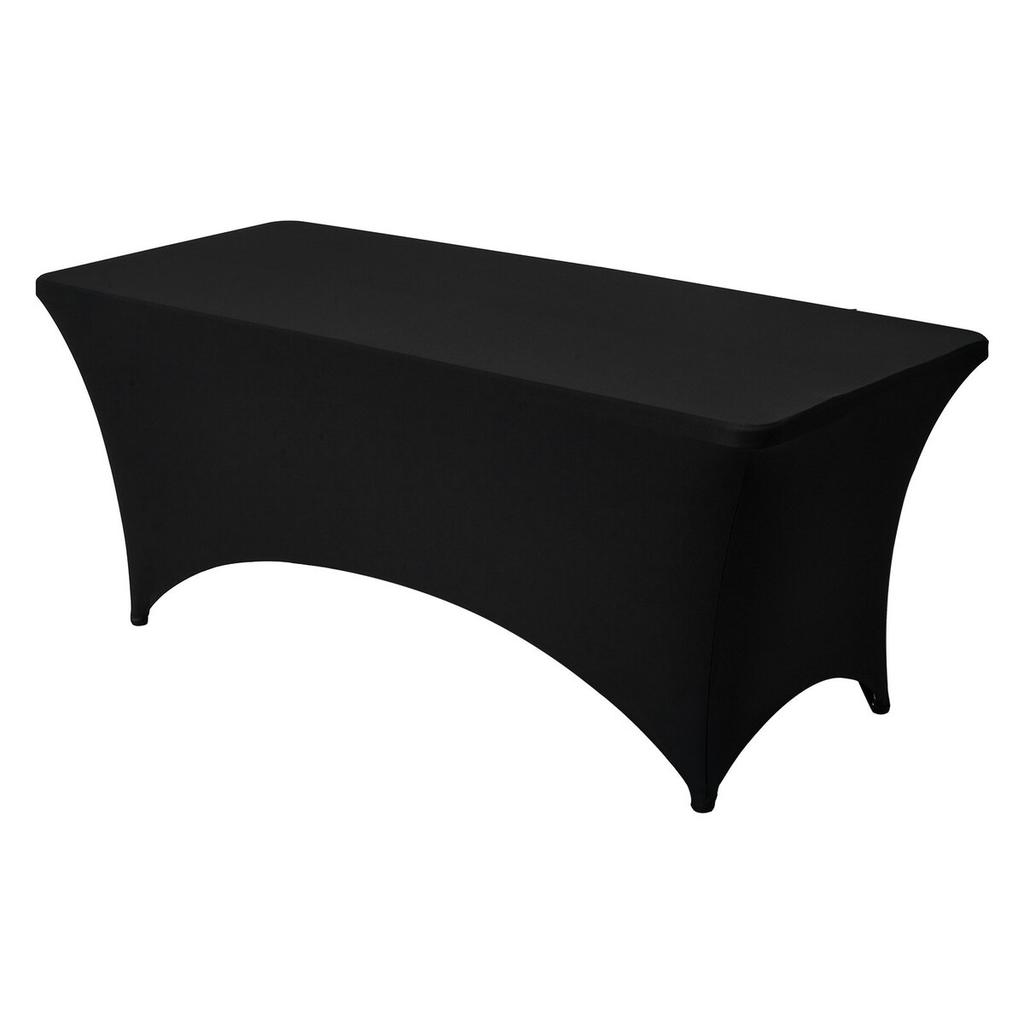 3 Pack Table Cloth for 6FT Rectangular Fitted Events, Wrinkle-Resistant Stretch Black Table Covers, Washable Spandex Tablecloth Protector, for Party,
