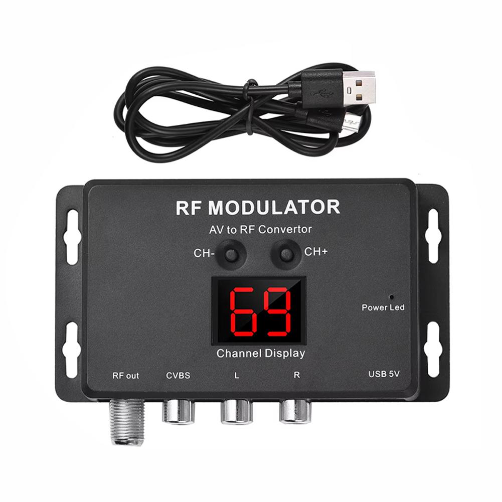 

Audio Video Signal Converter Home TV Modulator 104 * 68 * 24mm AV To RF Converter Audio Carrier 4.5 5.5 6.0 6.5MHz China Mainland