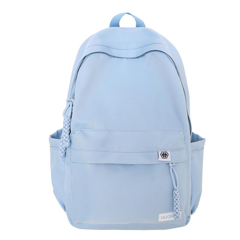 Schoolbag New Men's Casual Schoolbag Solid Color School Large Capacity Female Student Backpack Junior High School College Student Nylon Backpack