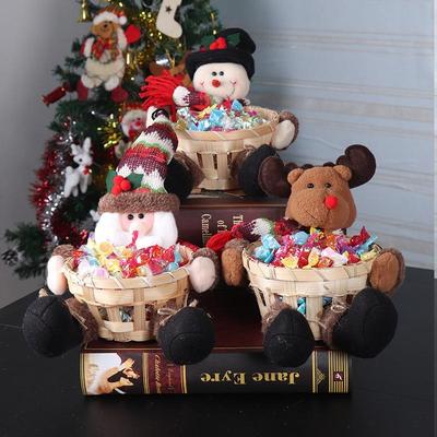 Christmas Candy Plate Decoration Small Bamboo Basket Scene Decoration Props Sugar Basket Desktop Water Apple Basket