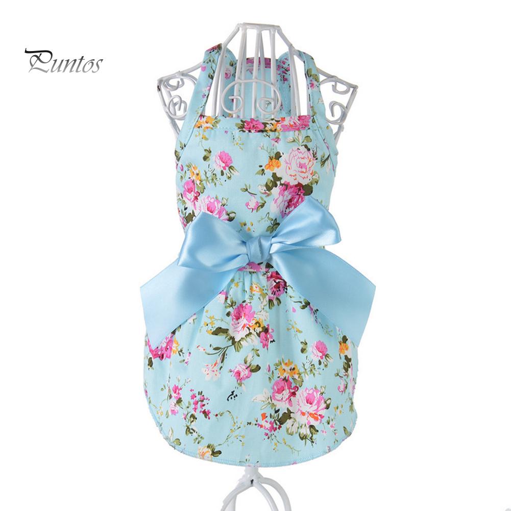 Pies Kot Wiosna Lato Kwiat Drukuj Bawełna Słodka Sukienka Kostium Strój Ubrania
