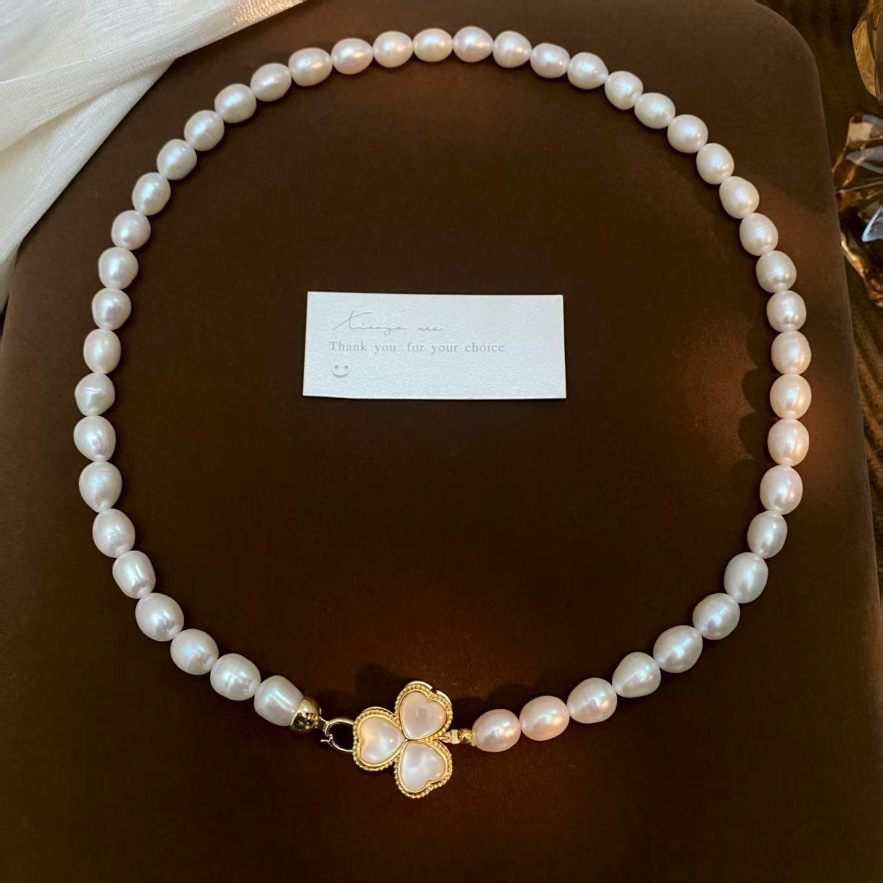 Новый Стиль Модный Счастливый Цветок Натуральный Пресноводный Жемчуг 14K Позолота Женское Колье-Чокер Рождественские Подарки Не Выцветает 45cm