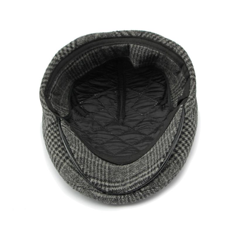 Middle-Aged Men Cap Autumn Winter Cotton Ear Protection Warm Plaid Beret Forward Cap Driver Ivy Hat Newsboy Caps for Men
