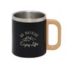 Captain Stag Monte Outdoor Double Stainless Hollow Keeps Hot or Wooden Black (CAPTAIN STAG) UH-2022 Cup/Mug/Tumbler, Steel, Insulation, Cold, 250ml,