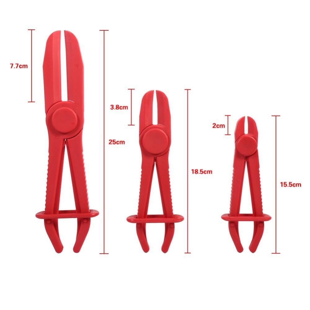 

3PCS Red Blue Yellow Hose Pinch Off Pliers Heat-Resistant Brake Line Clamp Fuel Line Service червоний