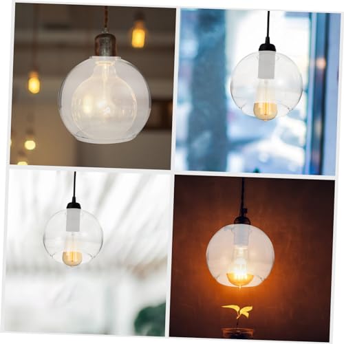 Cabilock Lantern Shade, Spherical Glass Pendant Light Shade, Transparent Light Cover, E26, Ceiling Light, Hanging Light, Bedroom, LED Compatible, No I
