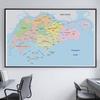 Adesivi Murali e Quadri da Appendere La Mappa di Singapore Mappa Amministrativa di Singapore Decorazioni Materiale Scolastico Arredamento per la Casa