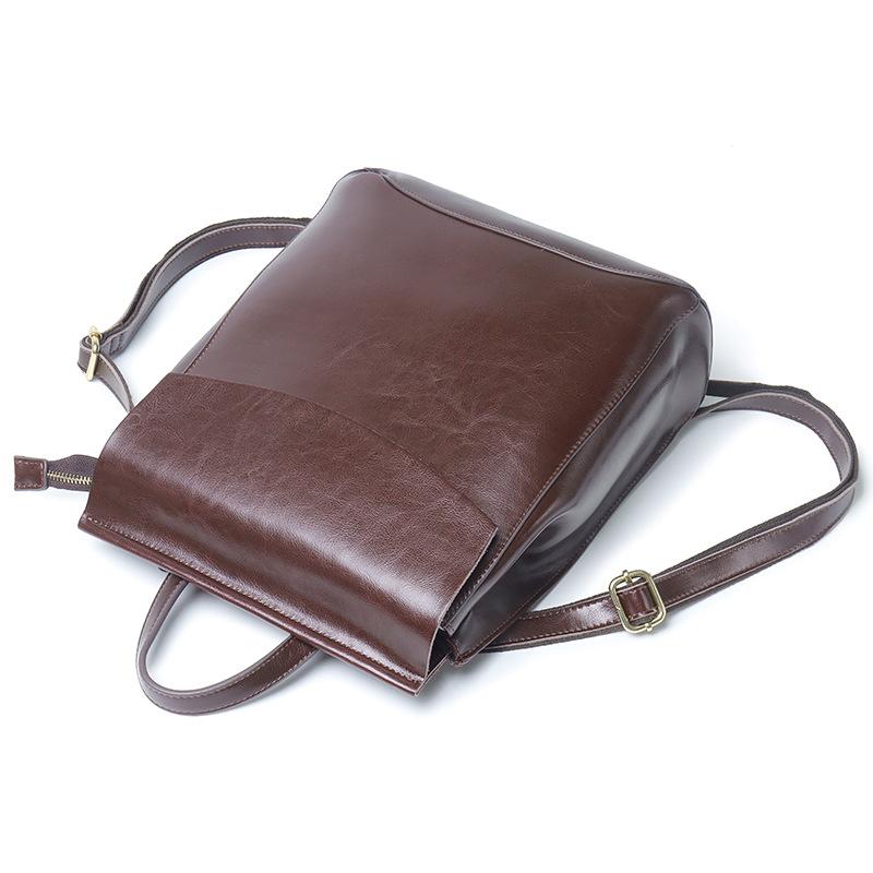 Leder Damen Tasche Rucksack Retro Rindsleder Damen Tasche Multifunktionaler Rucksack