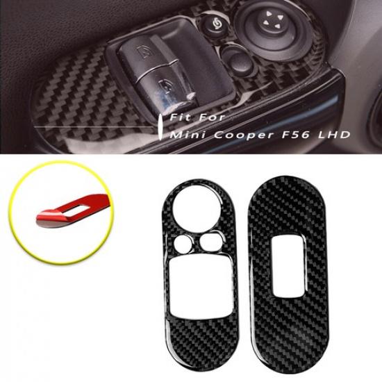 

Auto Carbon Fiber Interior Door Handle Switch Cover Fit For Mini Cooper F56