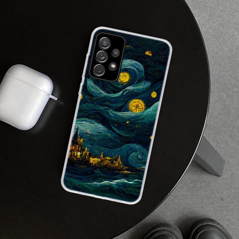Starry Night Van Gogh Art Phone Case Cover for Samsung Galaxy A12 A22 A32 A52 A72 A02S A51 A50S A31 A20S A10S Note 20 Ultra 10 P