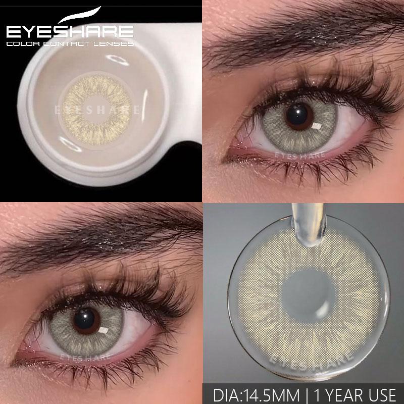 Eyeshare 1pair Blue Color Contact Lenses for Eyes Blue Colorcon Lenses Cosmetics Green Colored Lenses Cosmetic Eye Lens Yearly Use