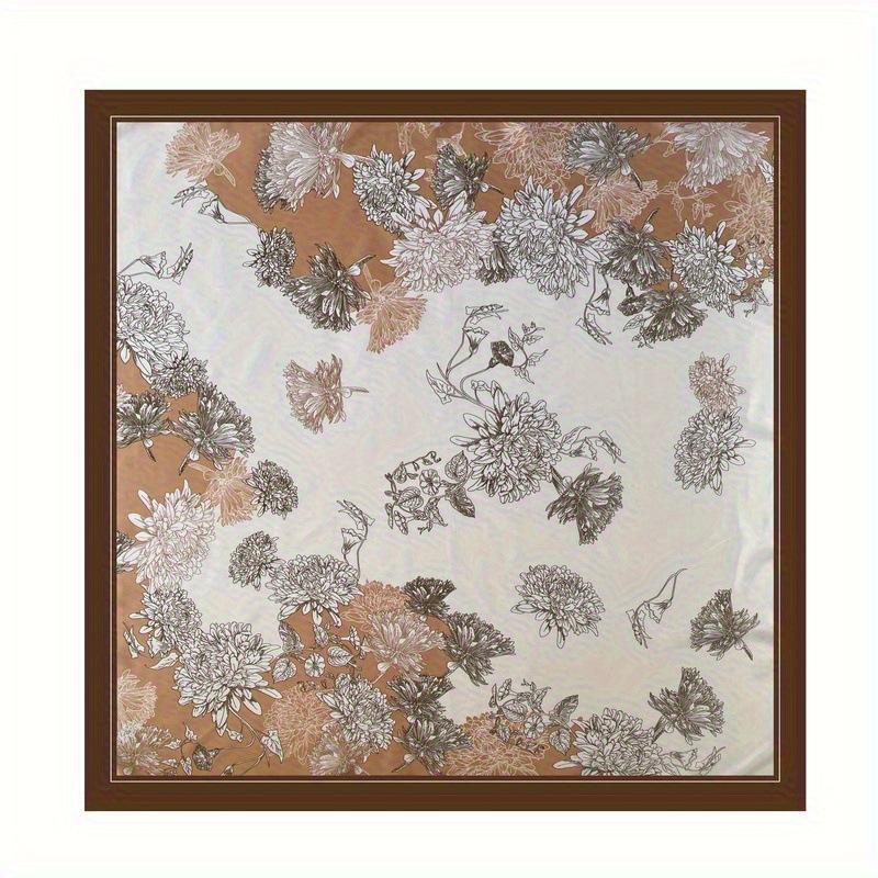 

Шелковый платок 90 * 90 см Женский квадратный платок Новый печатный Ретро платок Баотоу Сатиновый платок 90*90cm