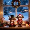 Winter Home Accents 2Pcs Christmas Highland Cow Figurines Resin Santa Reindeer Cow with Hat Ornaments Hot Cocoa Decor for Garden Tiered Tray Table
