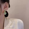 Zirconia Sparkling Green Crystal Love Heart Dangle Earrings Fashionable Summer Accessories Party Jewelry Birthday Gift for Women