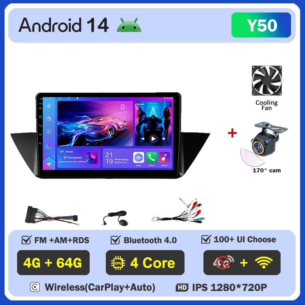 Car Video Player For BMW X1 E84 2009 - 2012 Carplay Android 14 auto Radio Intelligent System GPS Navigation Touch Screen RDS