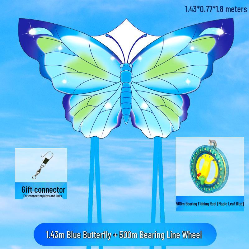 New Dream Butterfly Kite - Blue Pink, High-Grade With Line Reel, Suitable for Adults & Children, Easy to Fly