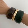 Green Resin Bracelets Irregular Women Bangles New Chunky Bangles  Jewelry