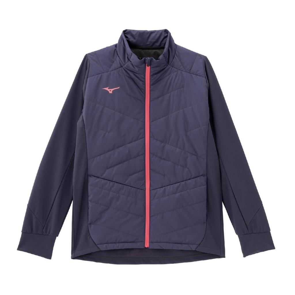 Mizuno Techfill Breath Thermo Training Light Navy Jacket, Heat-Generating Material, Water-Repellent, 32MEC535,