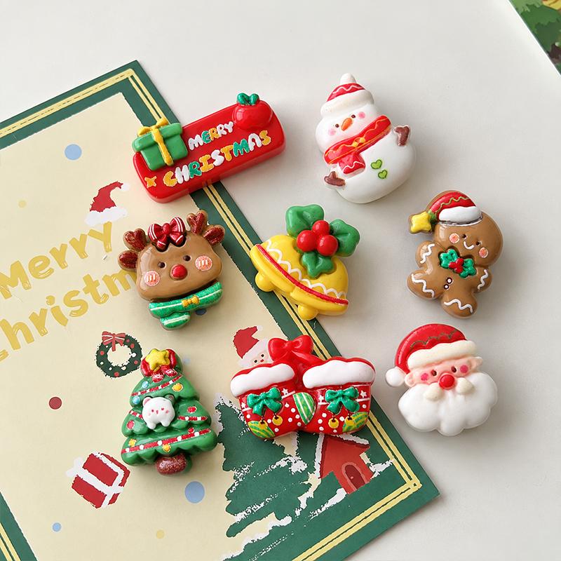 8 Stück Festliches Weihnachtsmagneten Set Feiertagsthema Kühlschrankmagnete Rechteck Schneemann Weihnachtsmann Rentier Designs Dekoration